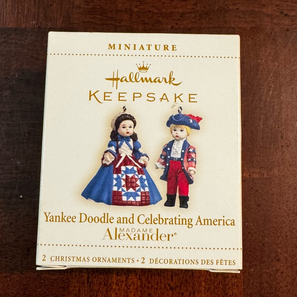 Hallmark Madame Alexander Doll Miniature Ornaments Yankee Doodle America